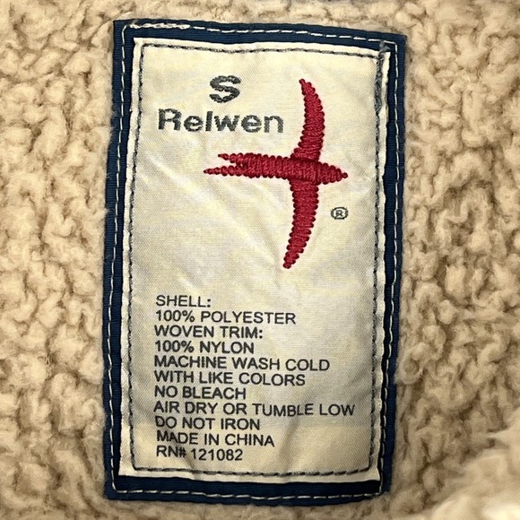 Relwen Fleece Mens Small Biege Shag Pile Snap 1/4 Zip Pullover Deep Pile Sherpa - Picture 2 of 8